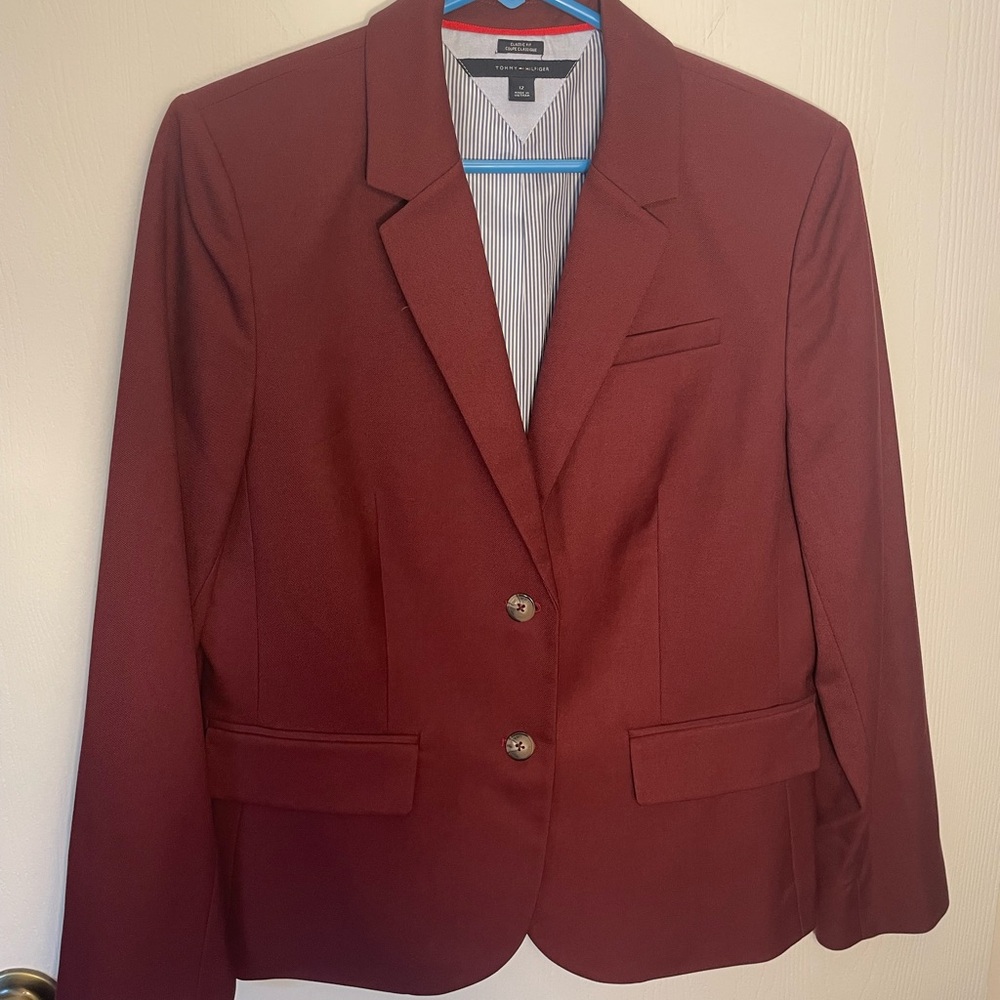 Tommy Hilfiger Maroon Blazer Tailored Fit